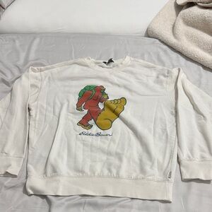 Eddie Bauer Cream Sweatshirt with Bigfoot Graphic